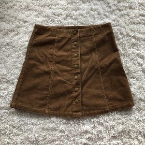 Ganesh brown corduroy button down skirt